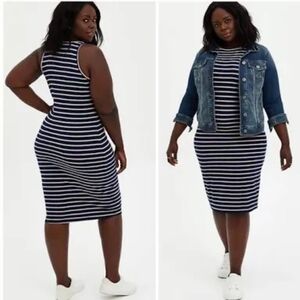 Torrid Midi Rib Bodycon Dress Size 1